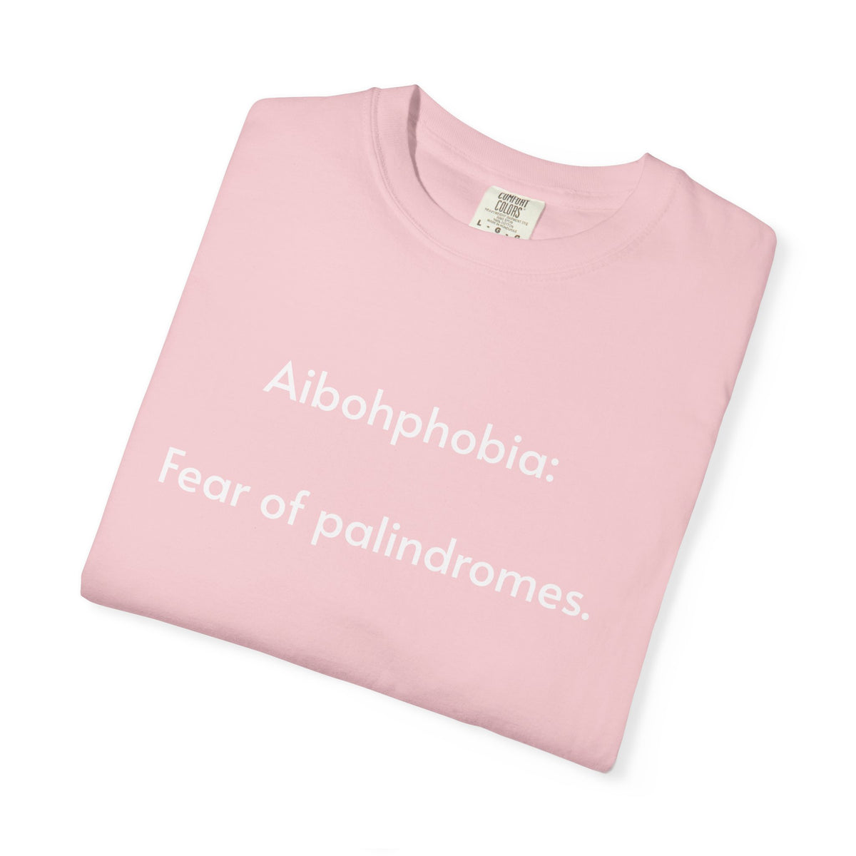 T-Shirt — "Aibohphobia: Fear of palindromes." Funny Wordplay Tee