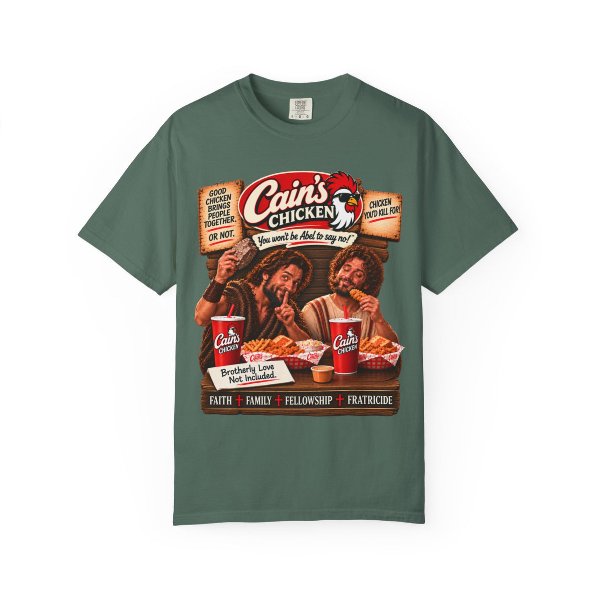 Cain's Chicken – You Won't Be Abel to Say No! Funny Biblical T-Shirt