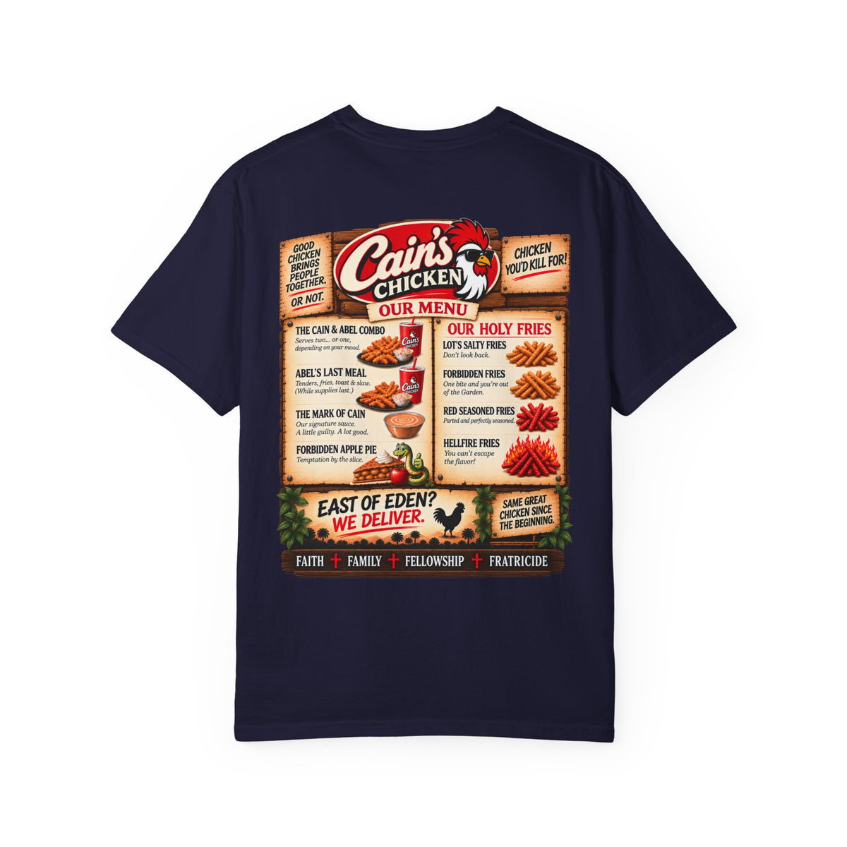 Cain's Chicken – You Won't Be Abel to Say No! Funny Biblical T-Shirt