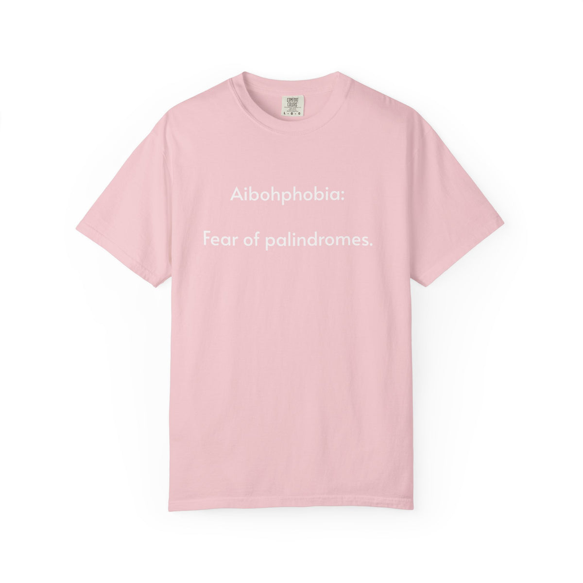 T-Shirt — "Aibohphobia: Fear of palindromes." Funny Wordplay Tee