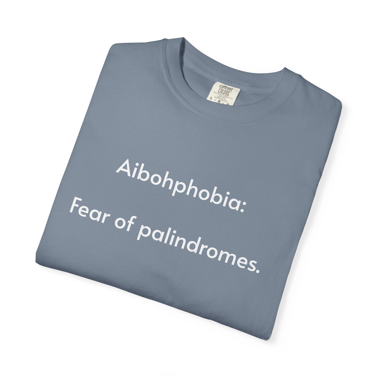 T-Shirt — "Aibohphobia: Fear of palindromes." Funny Wordplay Tee