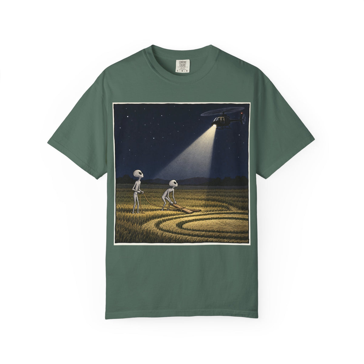 Caught Making Crop Circles – Funny Alien UFO Conspiracy T-Shirt