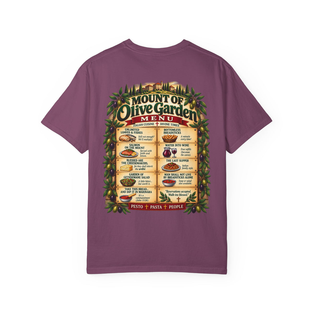 Mount of Olive Garden – Funny Italian Restaurant Parody T-Shirt
