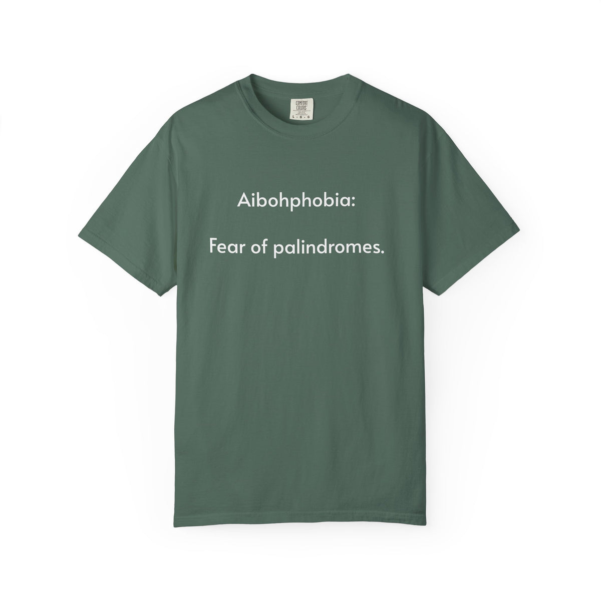 T-Shirt — "Aibohphobia: Fear of palindromes." Funny Wordplay Tee