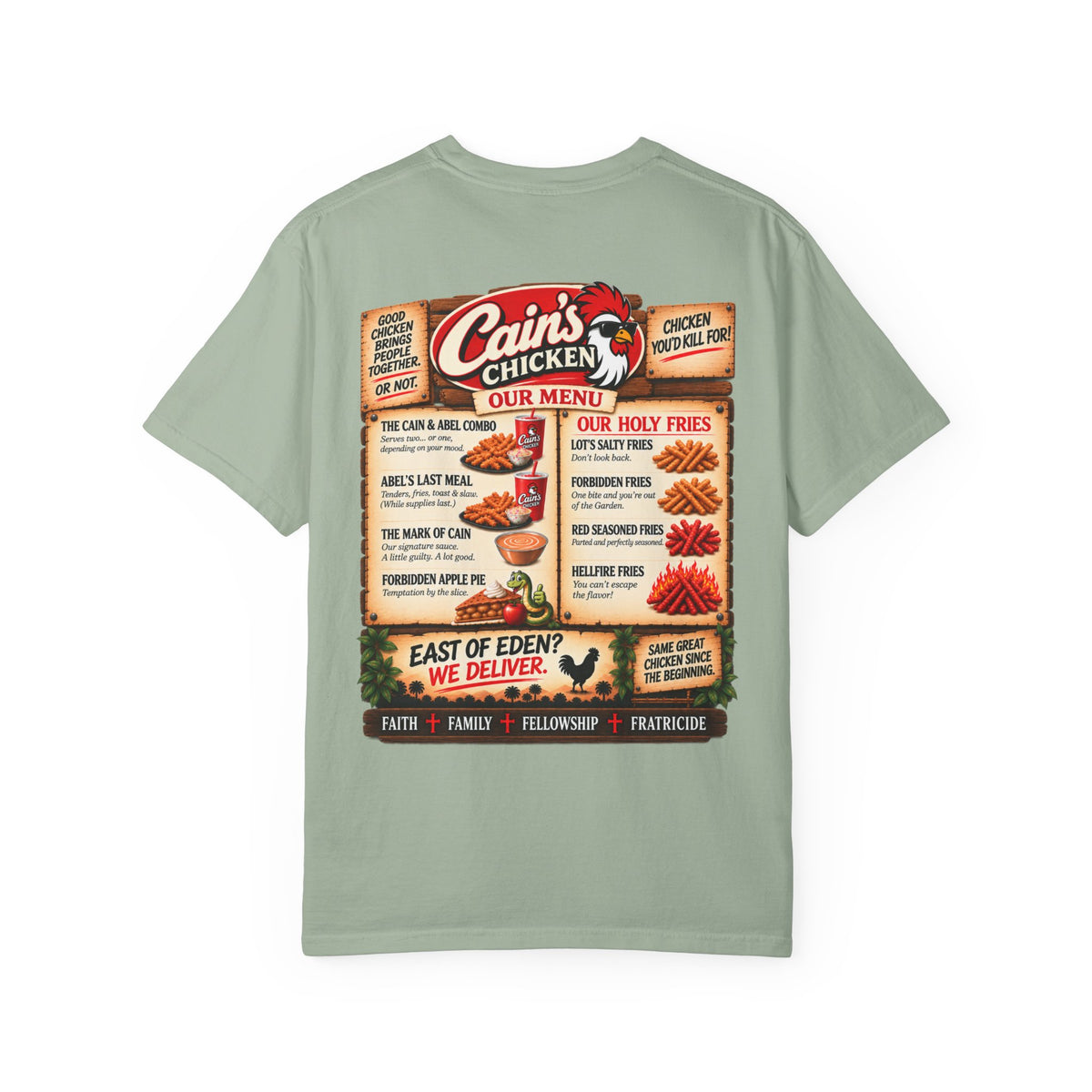 Cain's Chicken – You Won't Be Abel to Say No! Funny Biblical T-Shirt