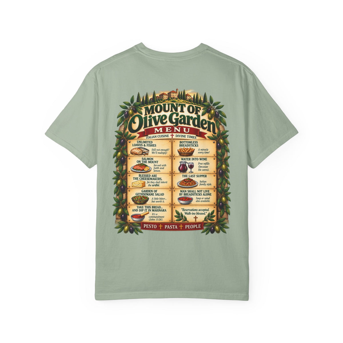 Mount of Olive Garden – Funny Italian Restaurant Parody T-Shirt