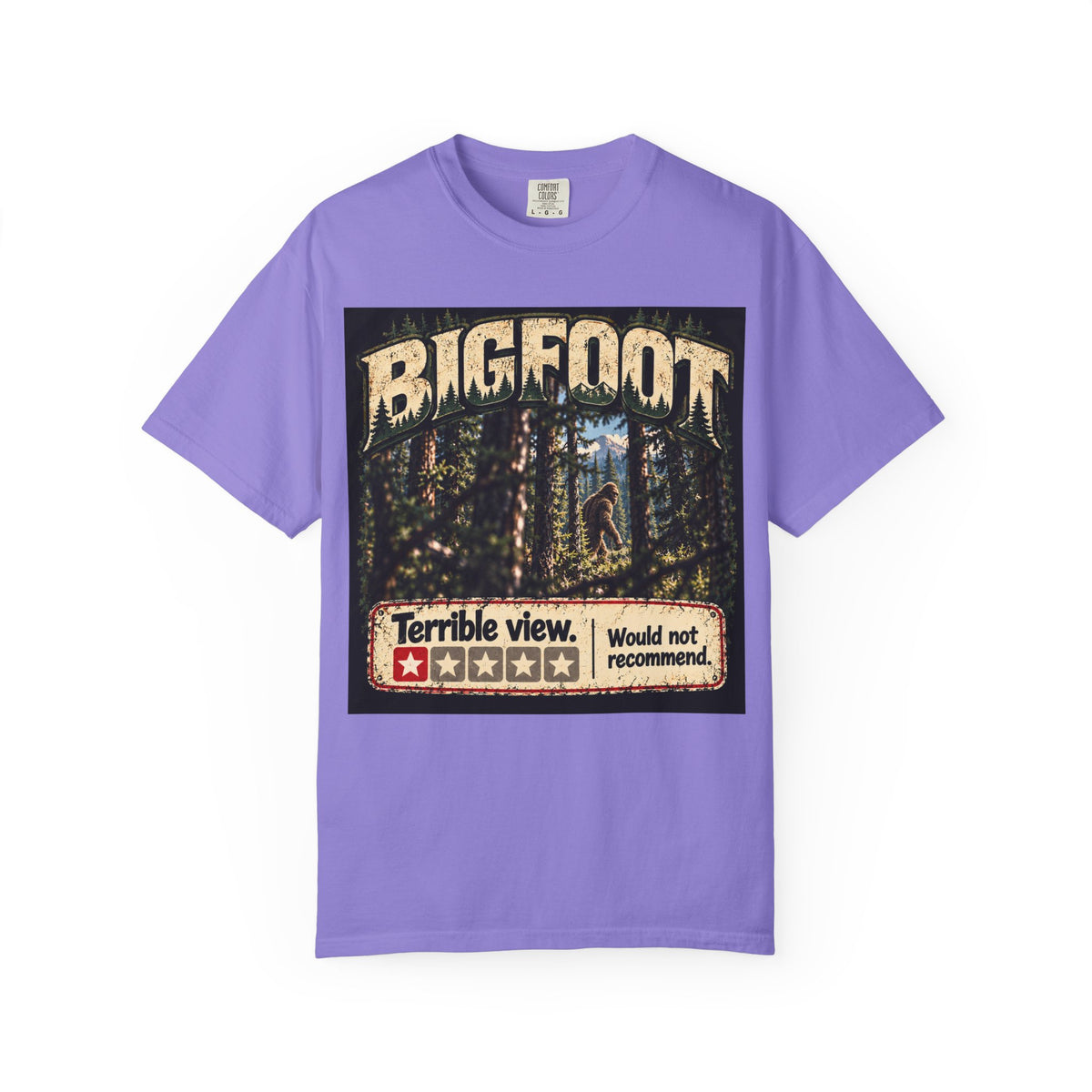 Bigfoot Woodland Graphic T-Shirt — "Terrible View. Would Not Recommend."