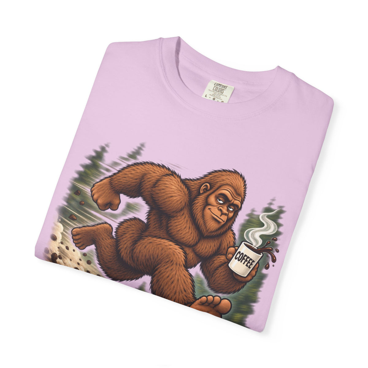 Bigfoot Runs on Coffee – Funny Sasquatch T-Shirt