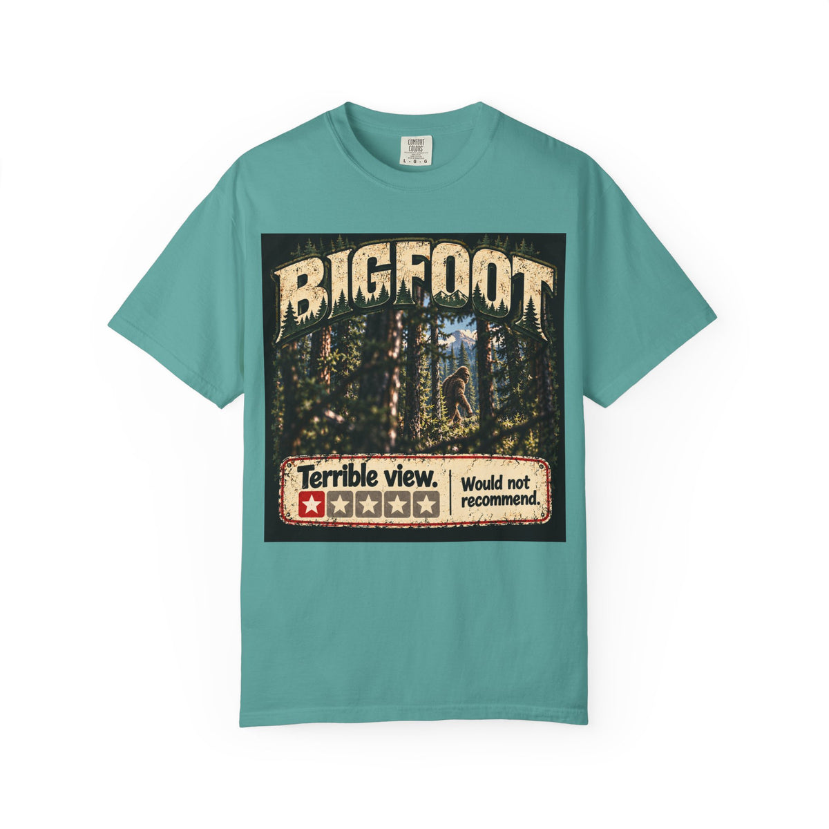 Bigfoot Woodland Graphic T-Shirt — "Terrible View. Would Not Recommend."