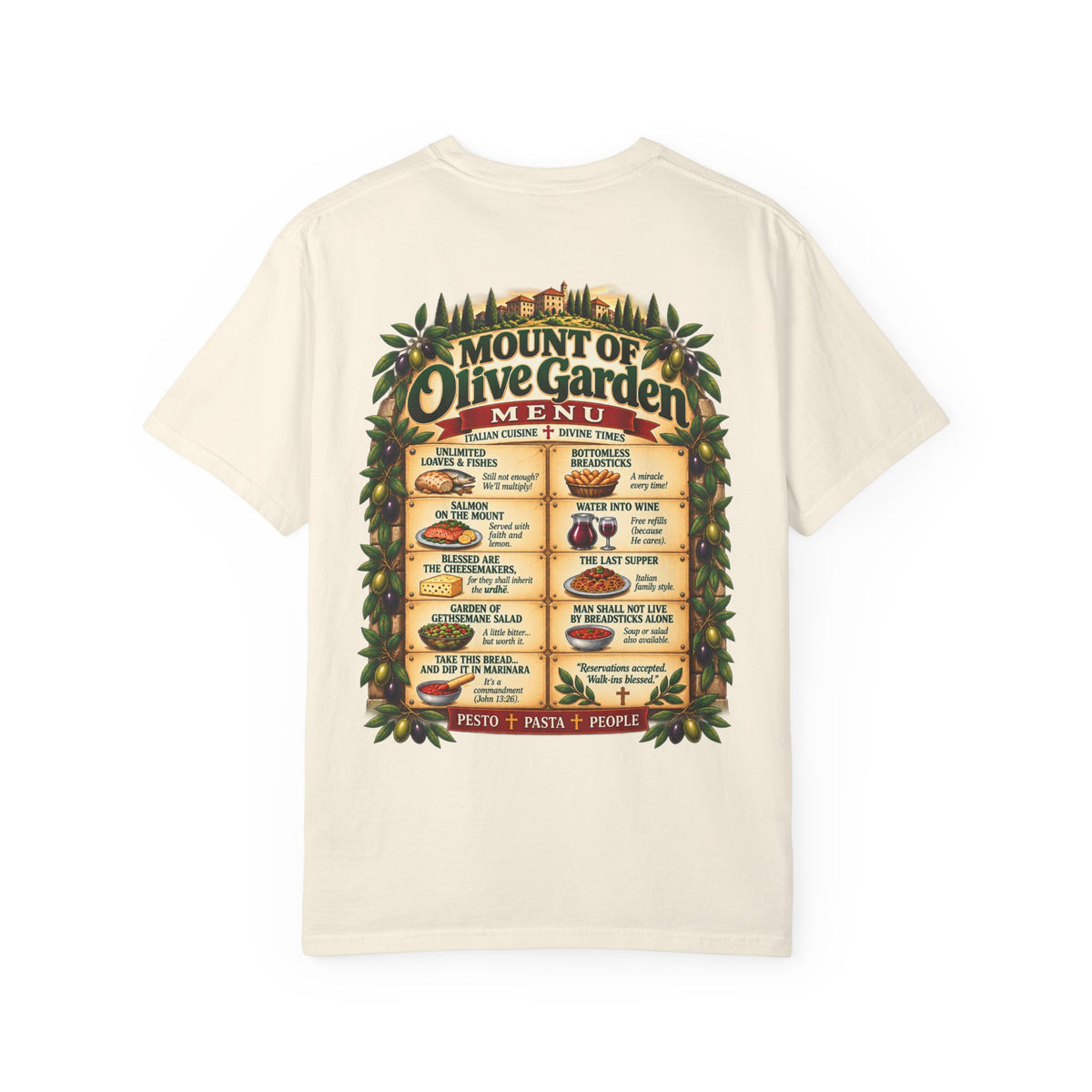 Mount of Olive Garden – Funny Italian Restaurant Parody T-Shirt
