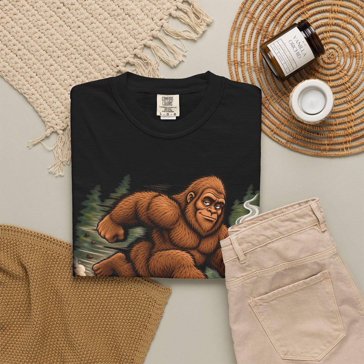 Bigfoot Runs on Coffee – Funny Sasquatch T-Shirt