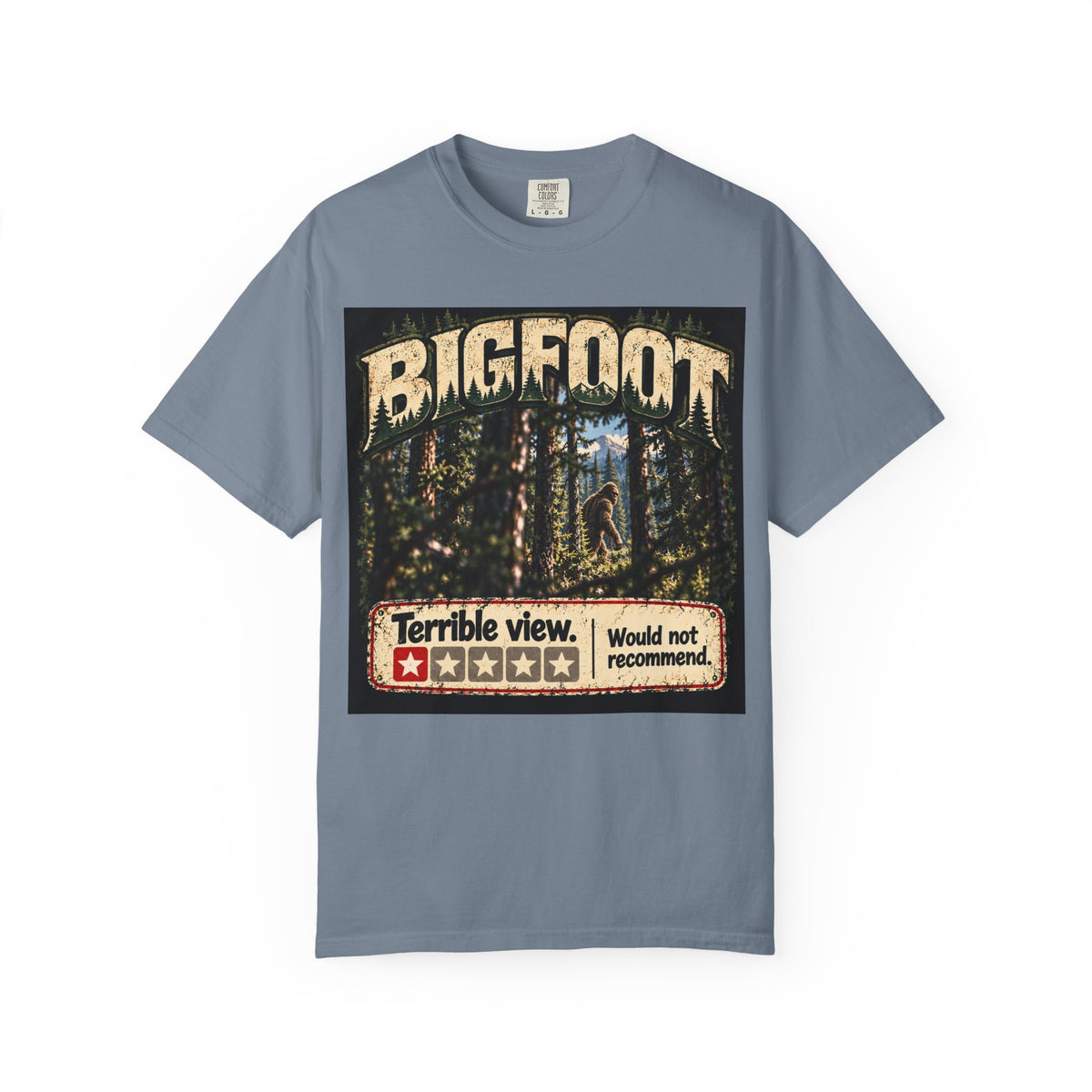 Bigfoot Woodland Graphic T-Shirt — "Terrible View. Would Not Recommend."