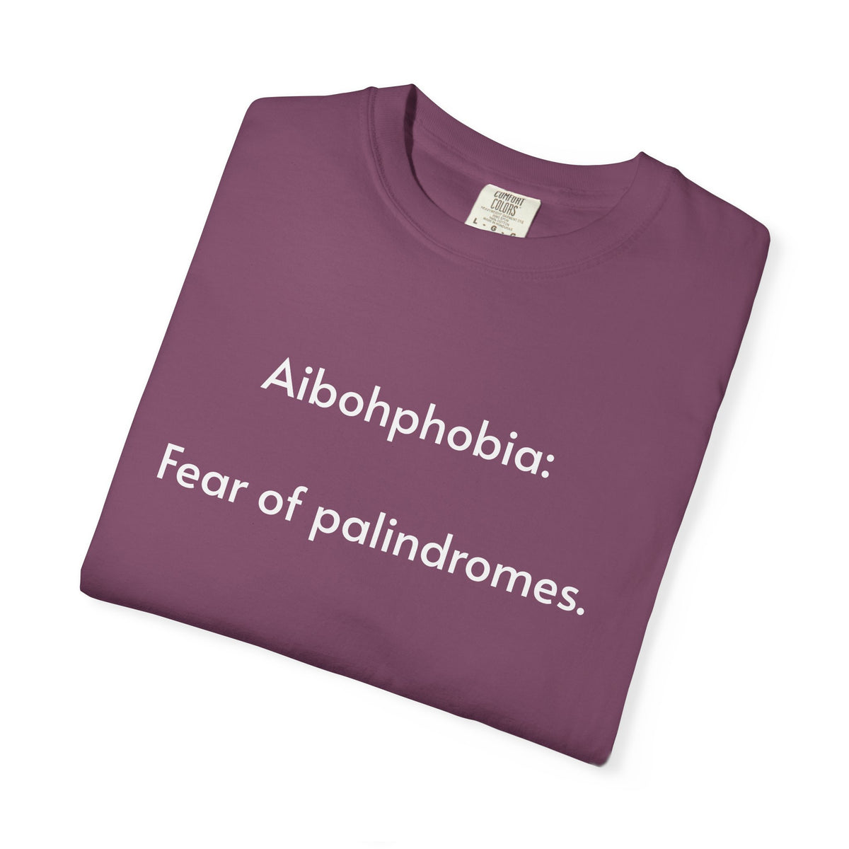 T-Shirt — "Aibohphobia: Fear of palindromes." Funny Wordplay Tee