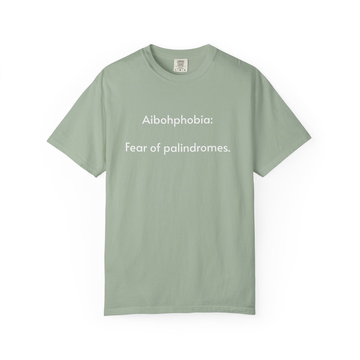 T-Shirt — "Aibohphobia: Fear of palindromes." Funny Wordplay Tee