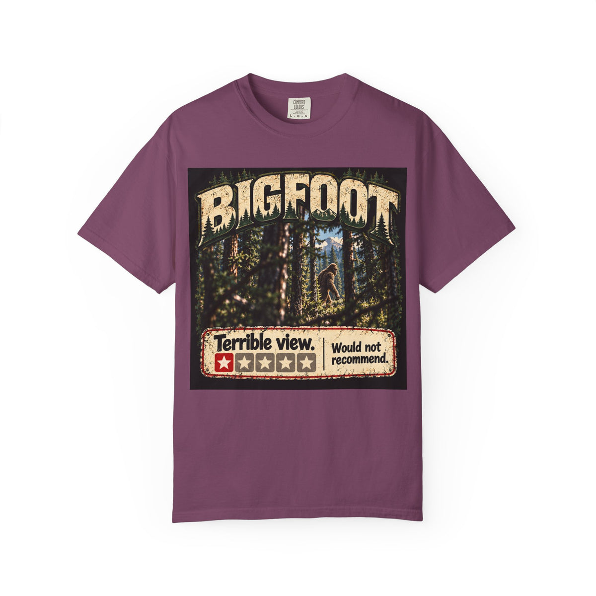 Bigfoot Woodland Graphic T-Shirt — "Terrible View. Would Not Recommend."