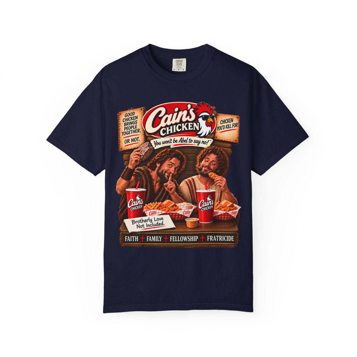 Cain's Chicken – You Won't Be Abel to Say No! Funny Biblical T-Shirt