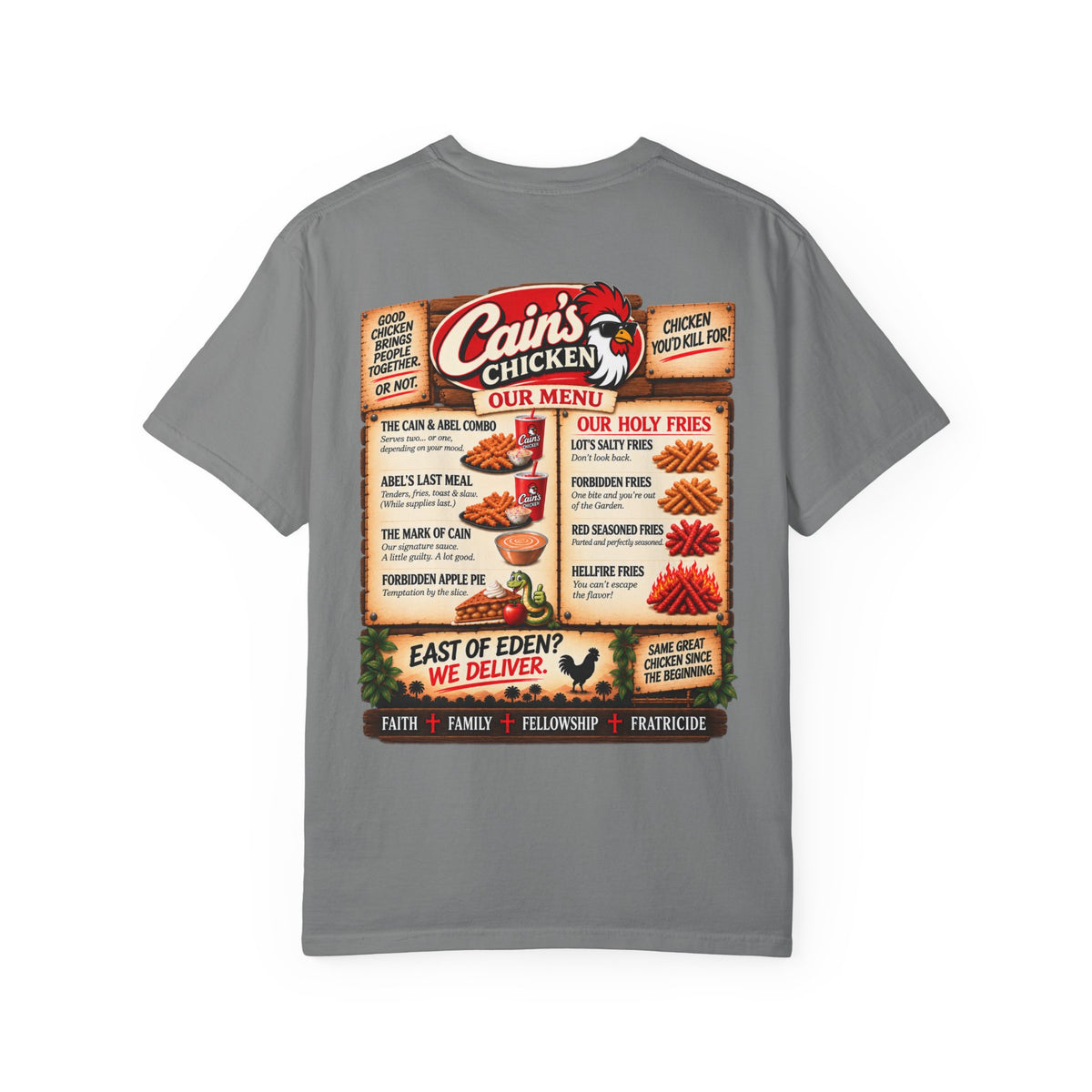 Cain's Chicken – You Won't Be Abel to Say No! Funny Biblical T-Shirt