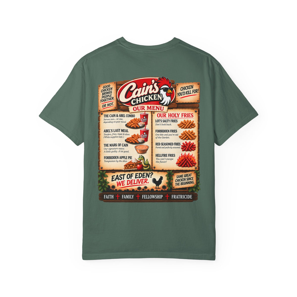 Cain's Chicken – You Won't Be Abel to Say No! Funny Biblical T-Shirt