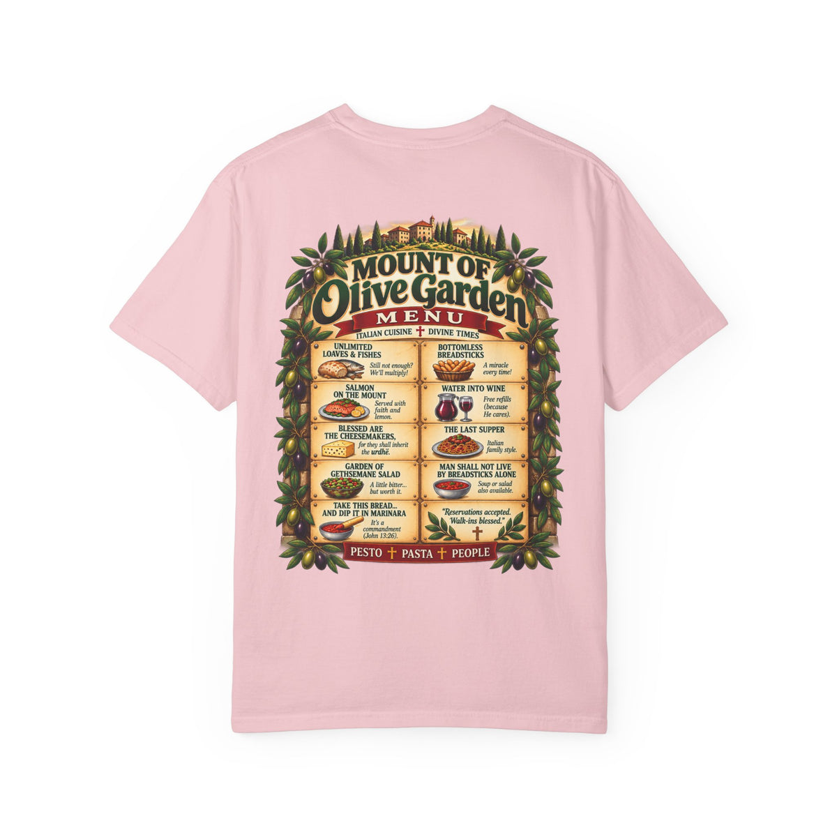 Mount of Olive Garden – Funny Italian Restaurant Parody T-Shirt