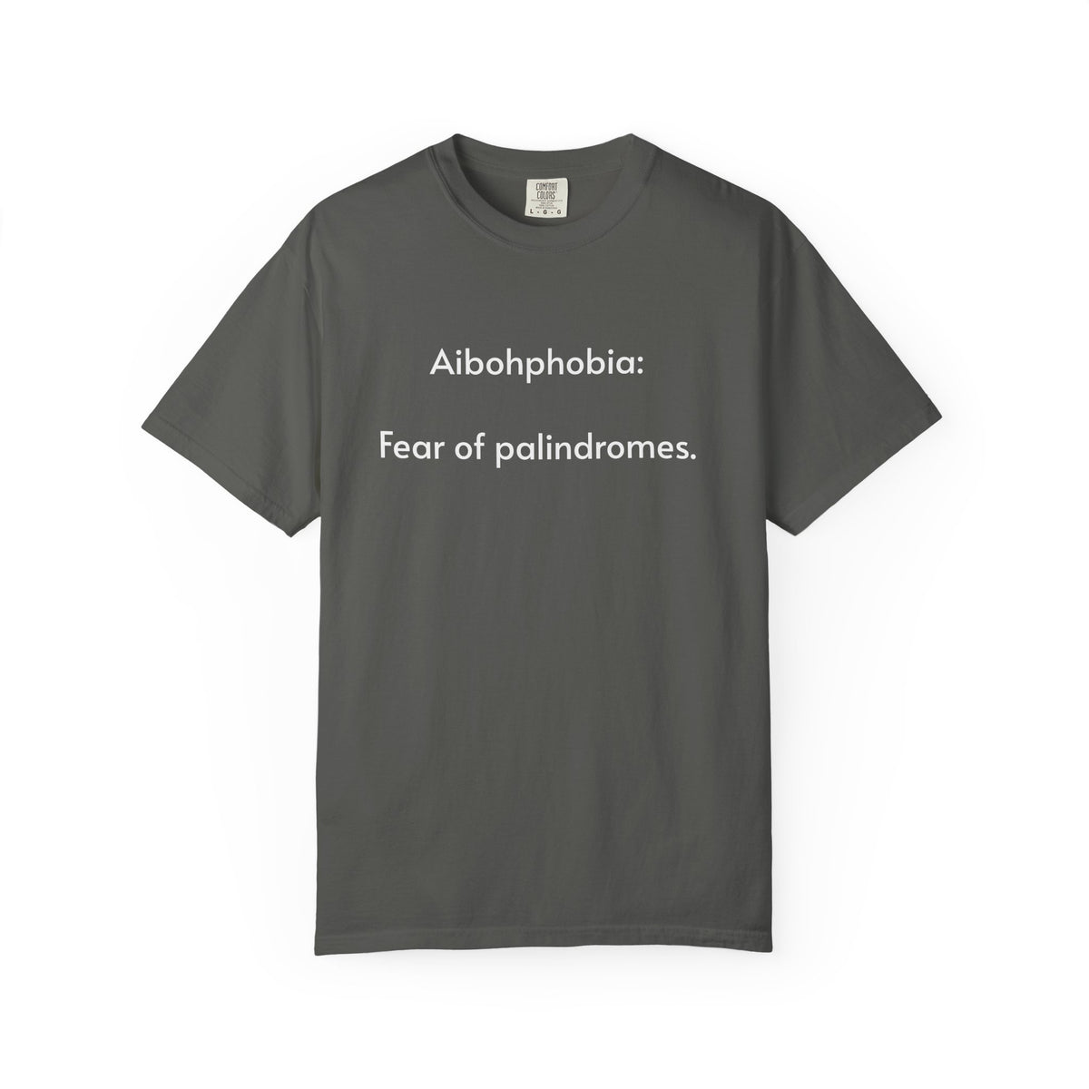 T-Shirt — "Aibohphobia: Fear of palindromes." Funny Wordplay Tee