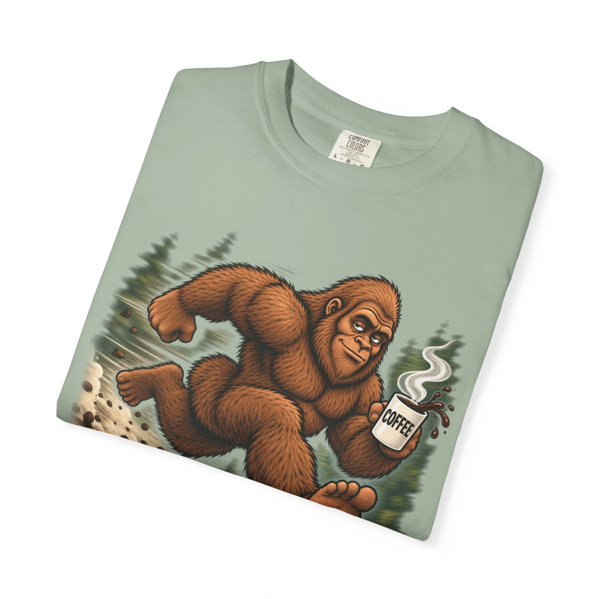 Bigfoot Runs on Coffee – Funny Sasquatch T-Shirt