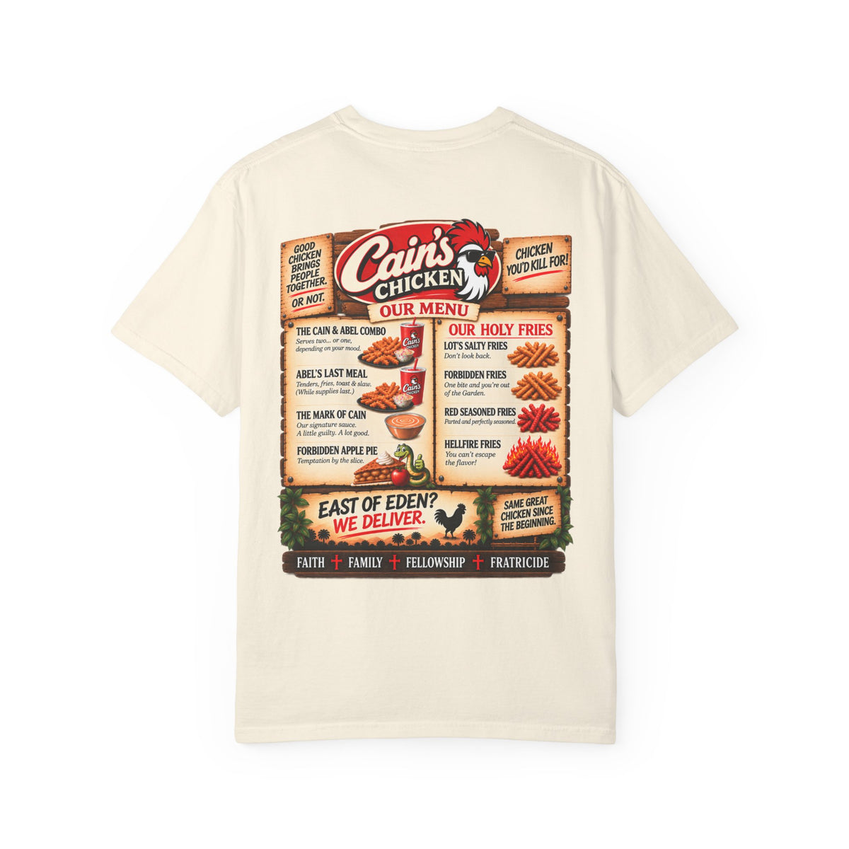 Cain's Chicken – You Won't Be Abel to Say No! Funny Biblical T-Shirt