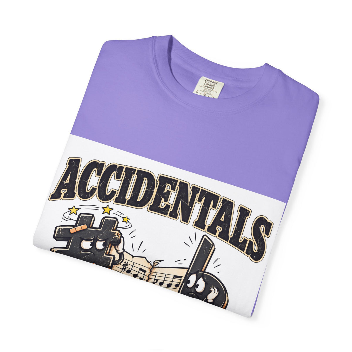 Accidentals Happen T-Shirt — Music Note Cartoon Graphic Tee