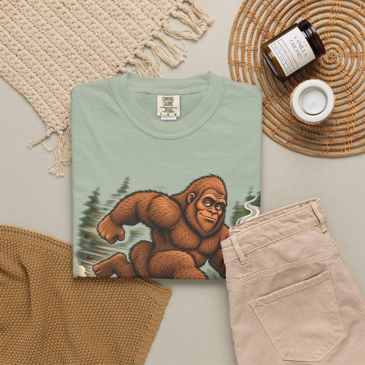 Bigfoot Runs on Coffee – Funny Sasquatch T-Shirt