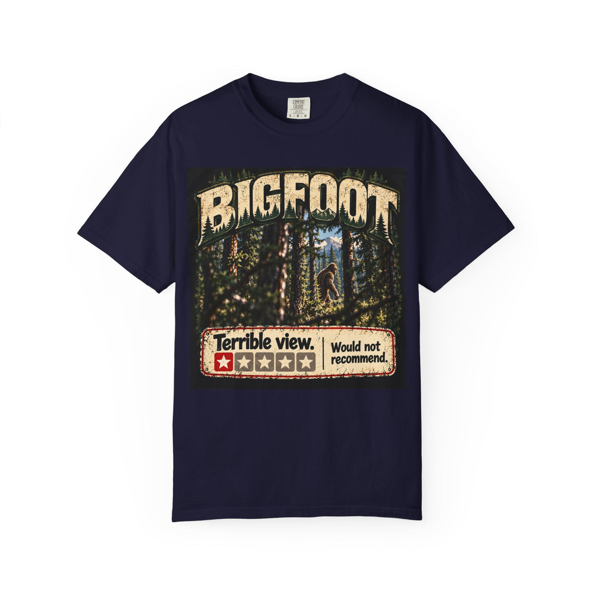 Bigfoot Woodland Graphic T-Shirt — "Terrible View. Would Not Recommend."