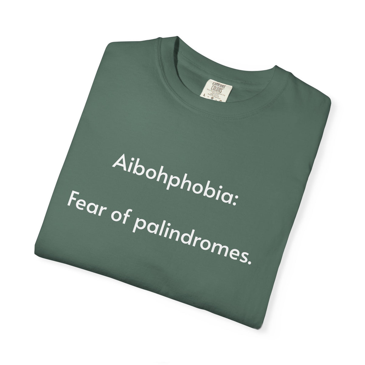 T-Shirt — "Aibohphobia: Fear of palindromes." Funny Wordplay Tee