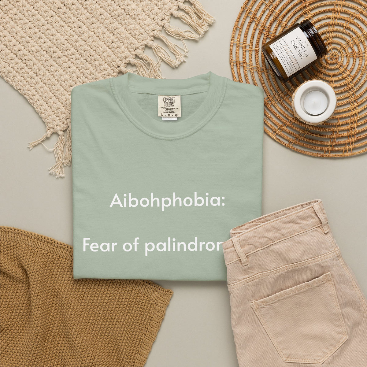 T-Shirt — "Aibohphobia: Fear of palindromes." Funny Wordplay Tee