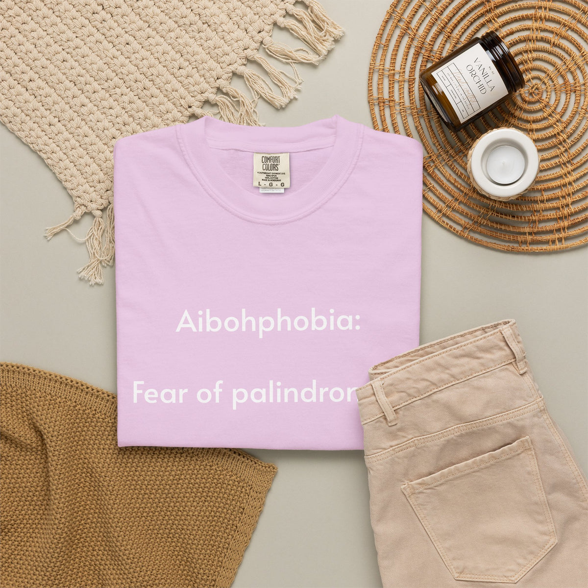 T-Shirt — "Aibohphobia: Fear of palindromes." Funny Wordplay Tee