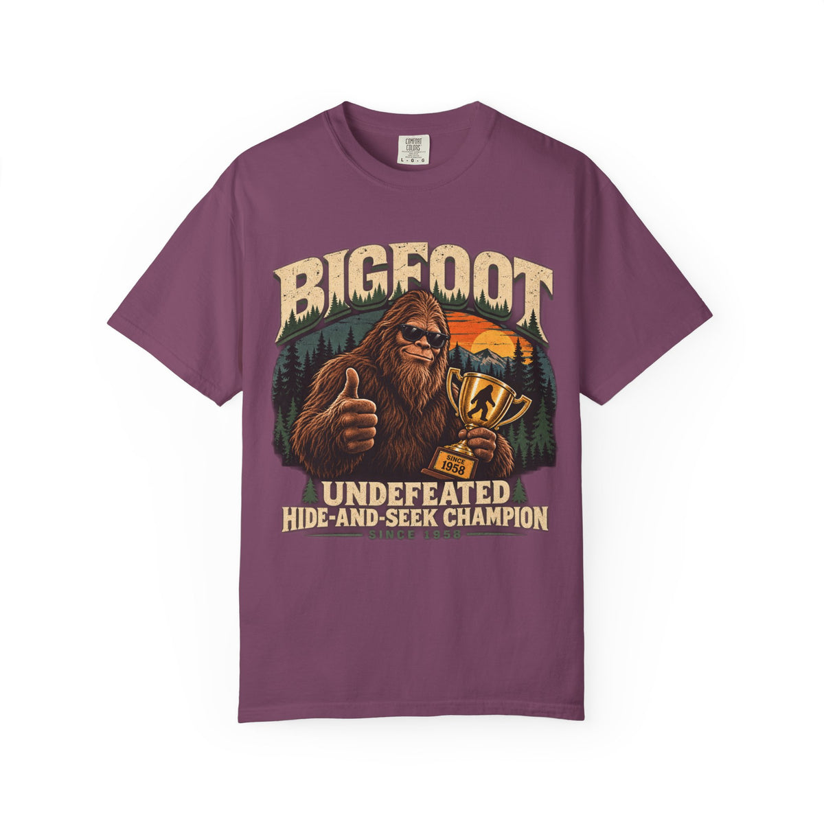 Bigfoot: Undefeated Hide-and-Seek Champion – Funny Sasquatch T-Shirt
