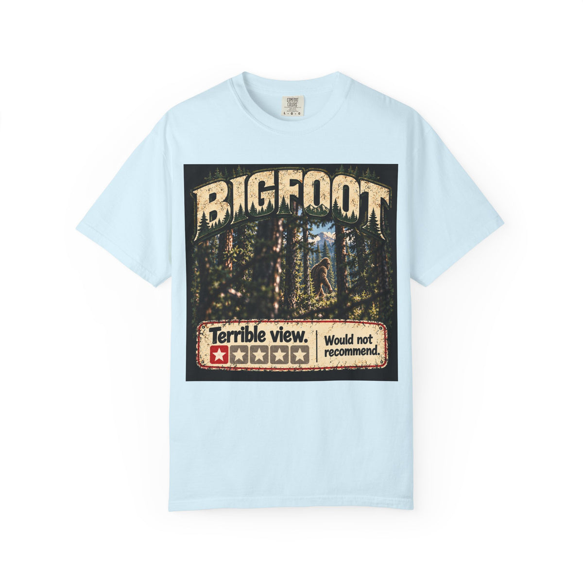 Bigfoot Woodland Graphic T-Shirt — "Terrible View. Would Not Recommend."