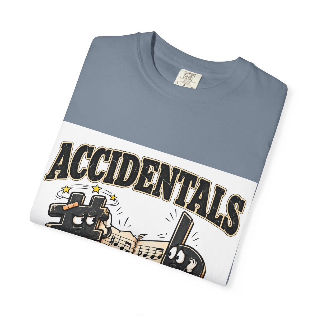 Accidentals Happen T-Shirt — Music Note Cartoon Graphic Tee