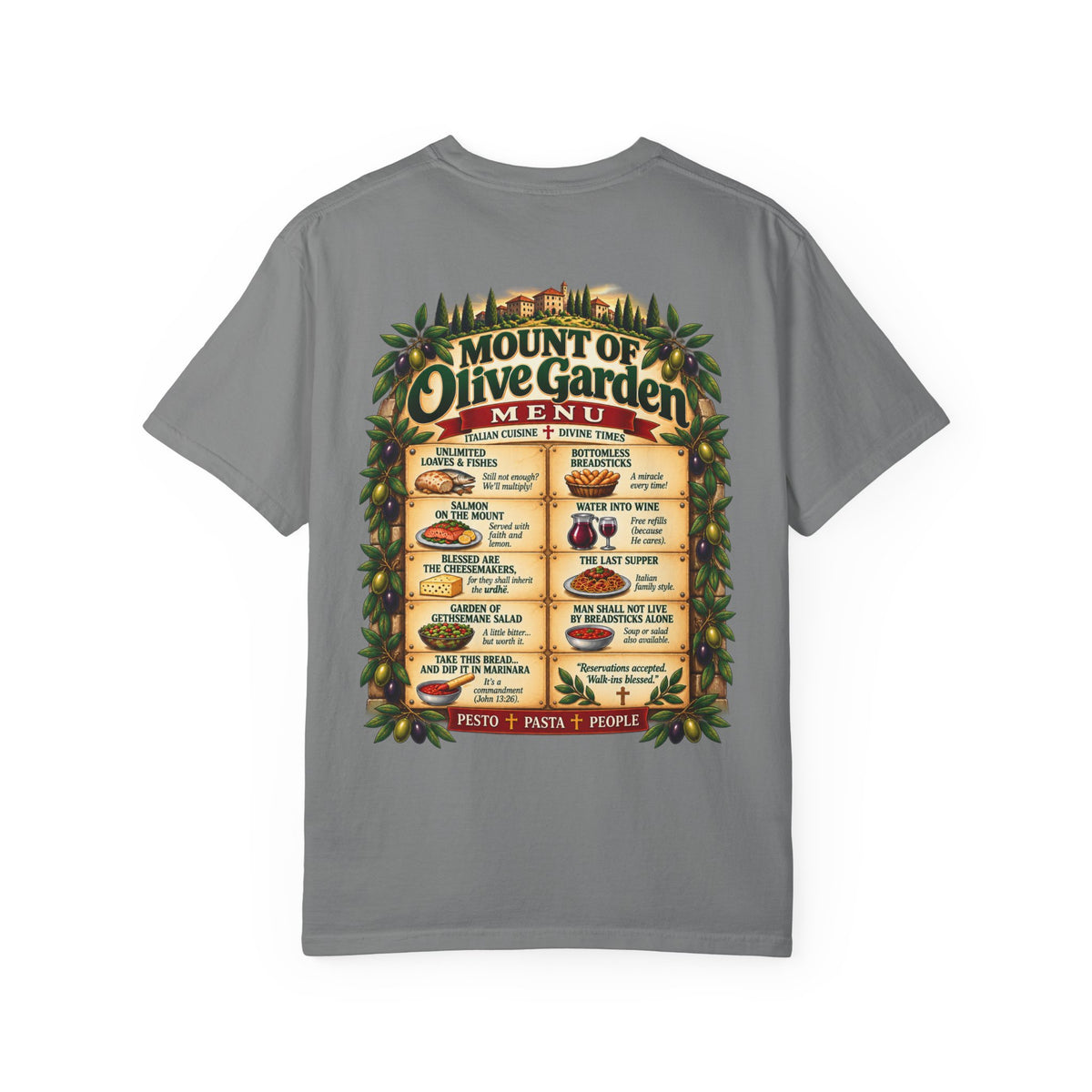 Mount of Olive Garden – Funny Italian Restaurant Parody T-Shirt