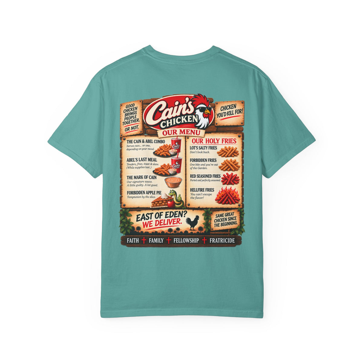 Cain's Chicken – You Won't Be Abel to Say No! Funny Biblical T-Shirt