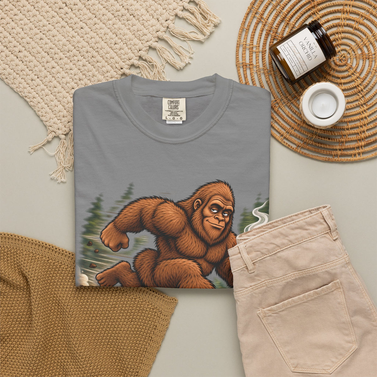 Bigfoot Runs on Coffee – Funny Sasquatch T-Shirt
