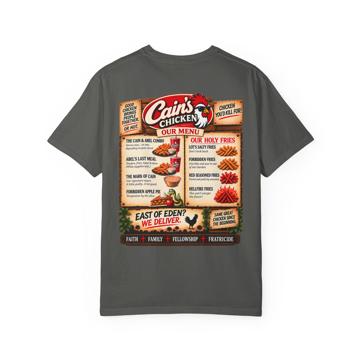 Cain's Chicken – You Won't Be Abel to Say No! Funny Biblical T-Shirt
