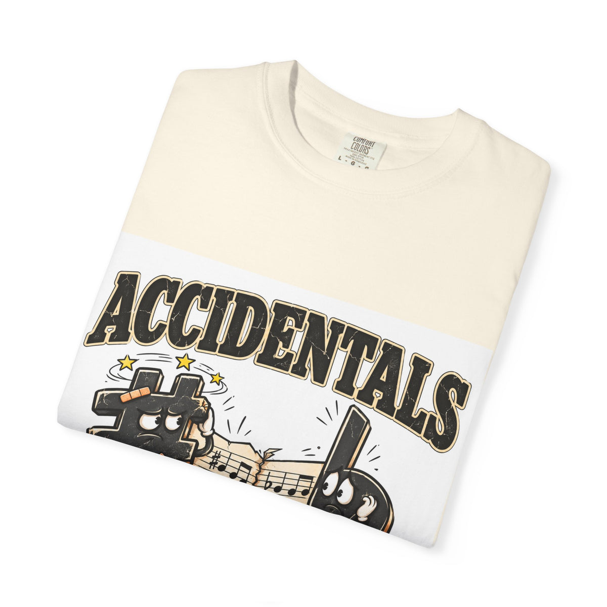 Accidentals Happen T-Shirt — Music Note Cartoon Graphic Tee