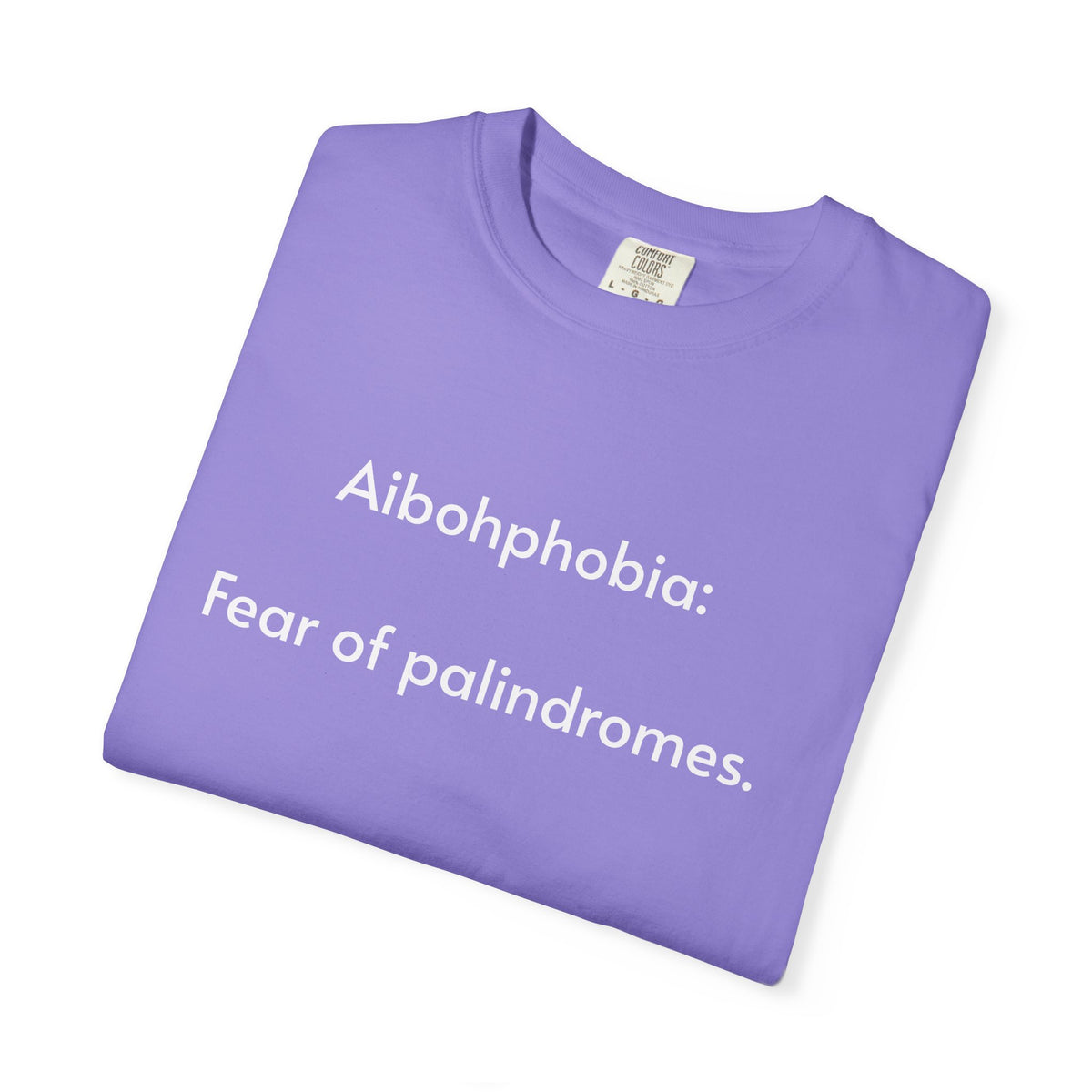 T-Shirt — "Aibohphobia: Fear of palindromes." Funny Wordplay Tee