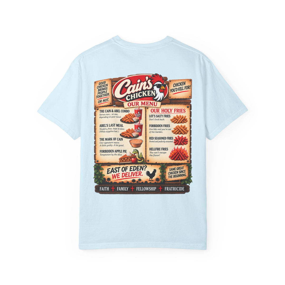 Cain's Chicken – You Won't Be Abel to Say No! Funny Biblical T-Shirt