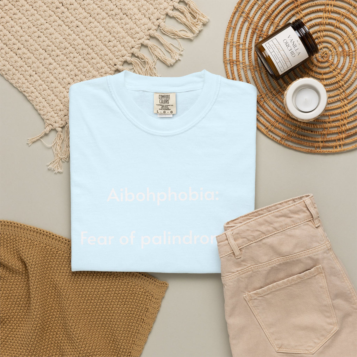 T-Shirt — "Aibohphobia: Fear of palindromes." Funny Wordplay Tee