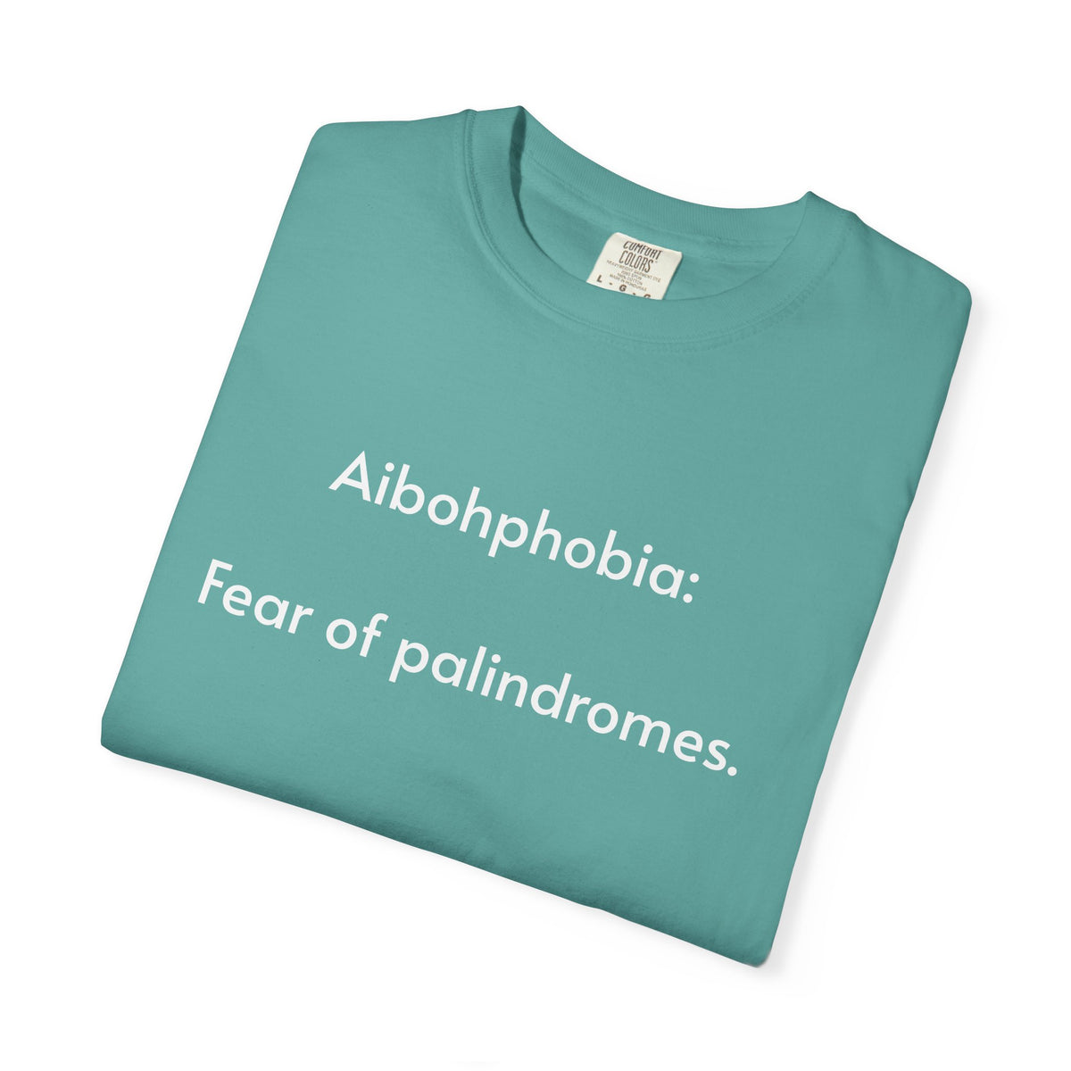 T-Shirt — "Aibohphobia: Fear of palindromes." Funny Wordplay Tee