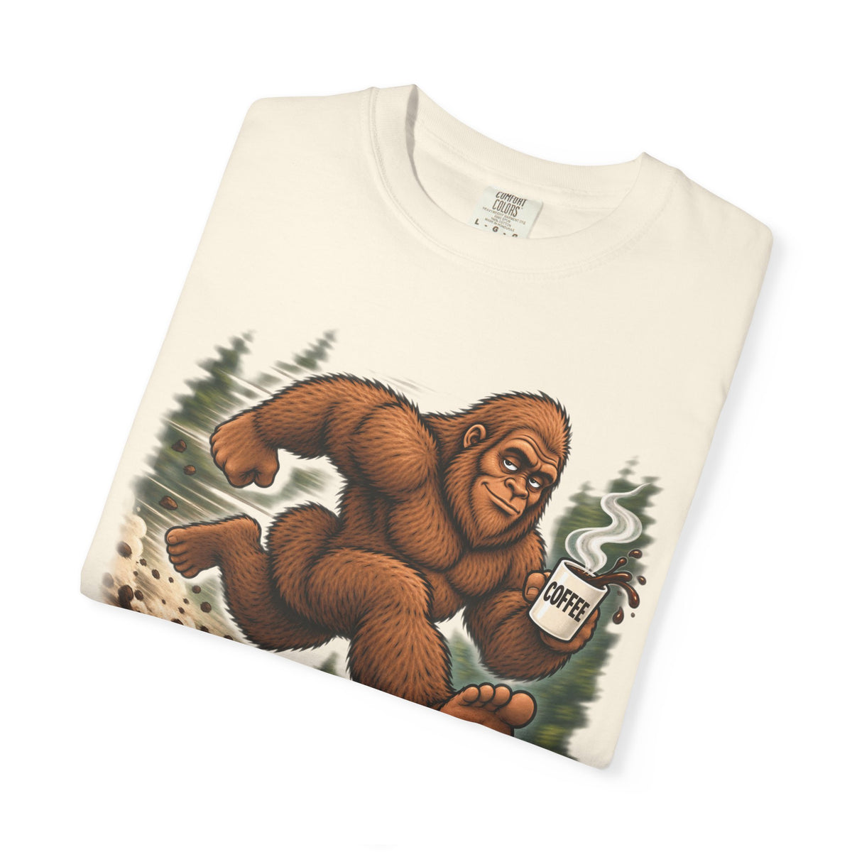 Bigfoot Runs on Coffee – Funny Sasquatch T-Shirt