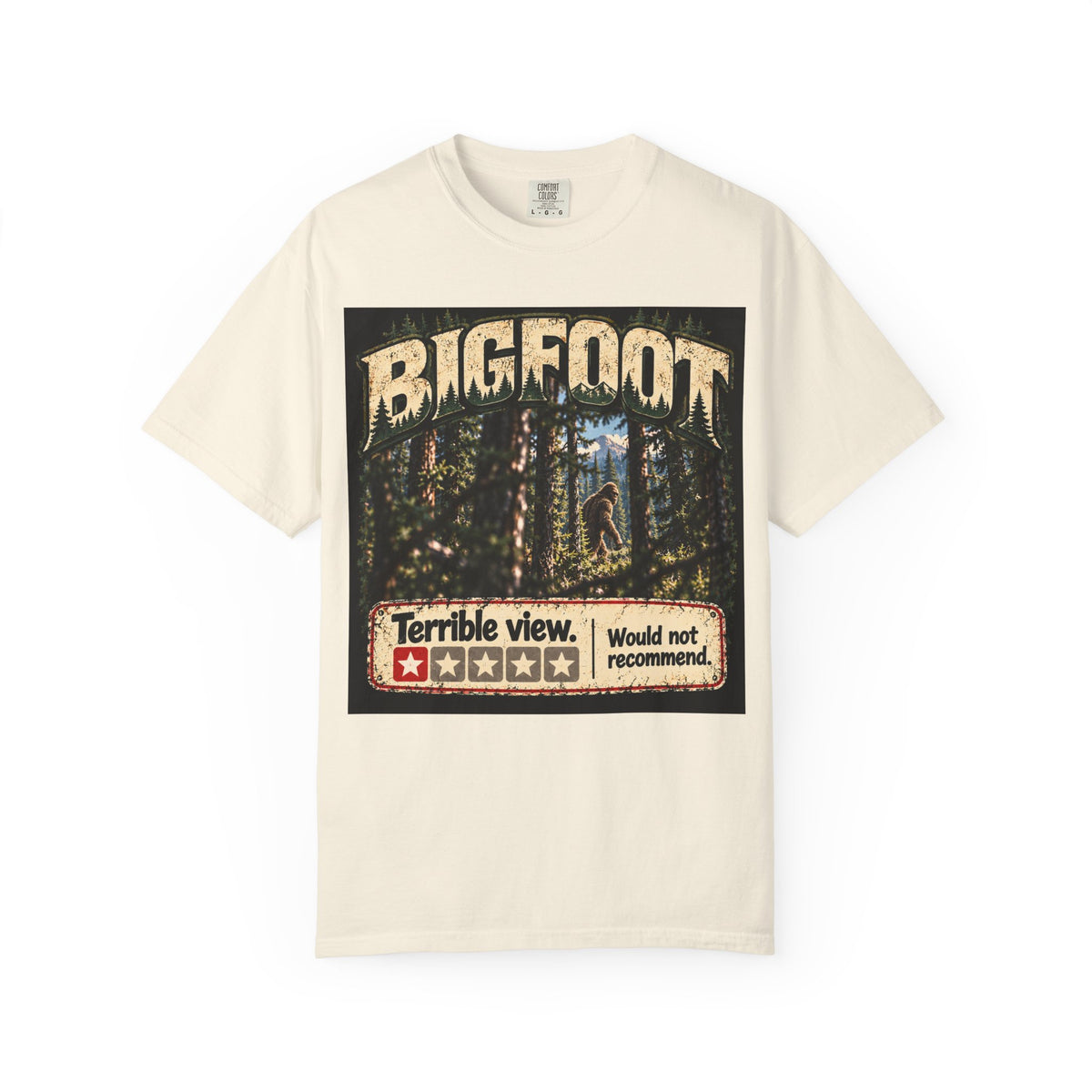 Bigfoot Woodland Graphic T-Shirt — "Terrible View. Would Not Recommend."