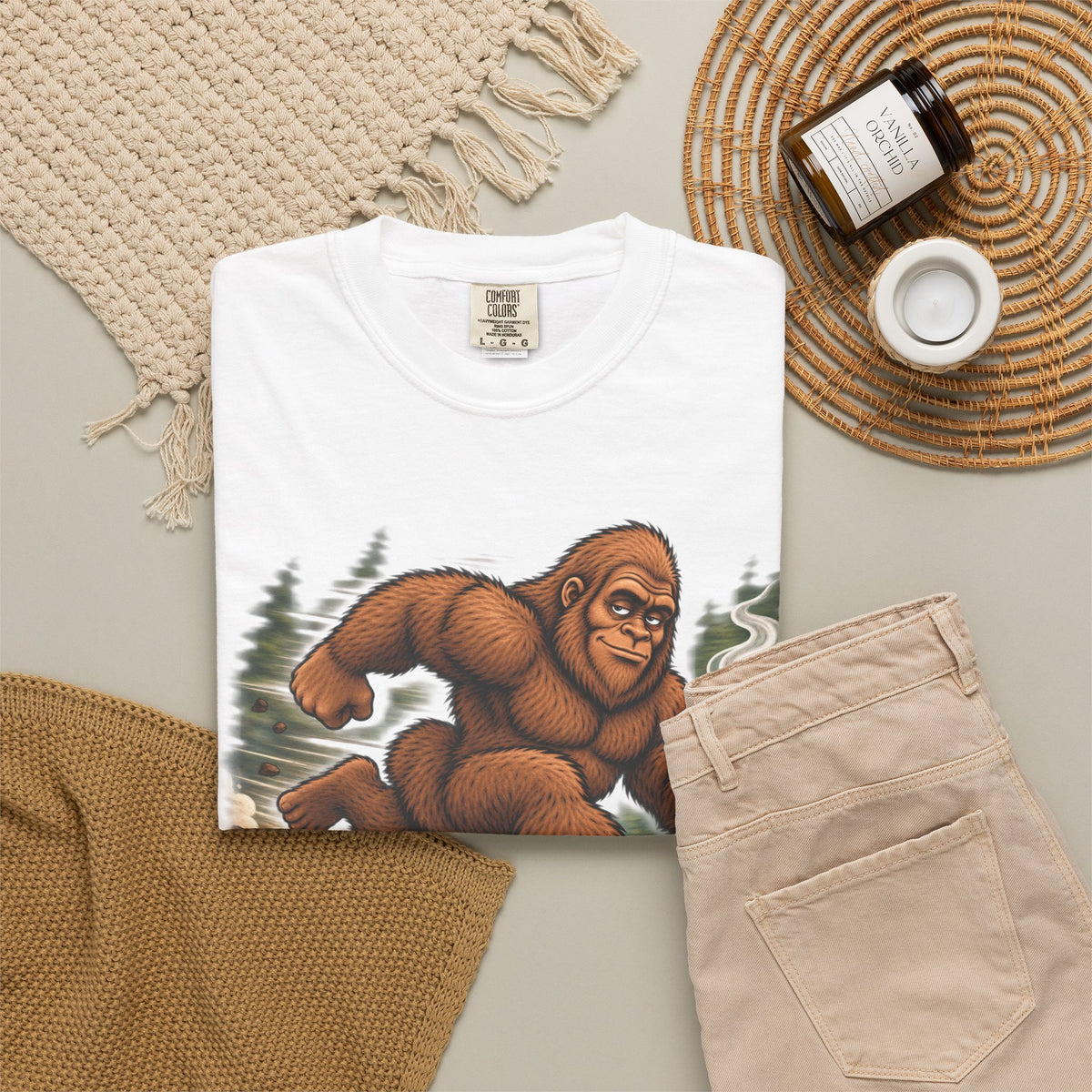Bigfoot Runs on Coffee – Funny Sasquatch T-Shirt