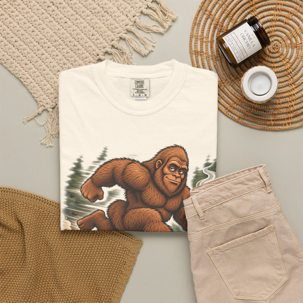 Bigfoot Runs on Coffee – Funny Sasquatch T-Shirt