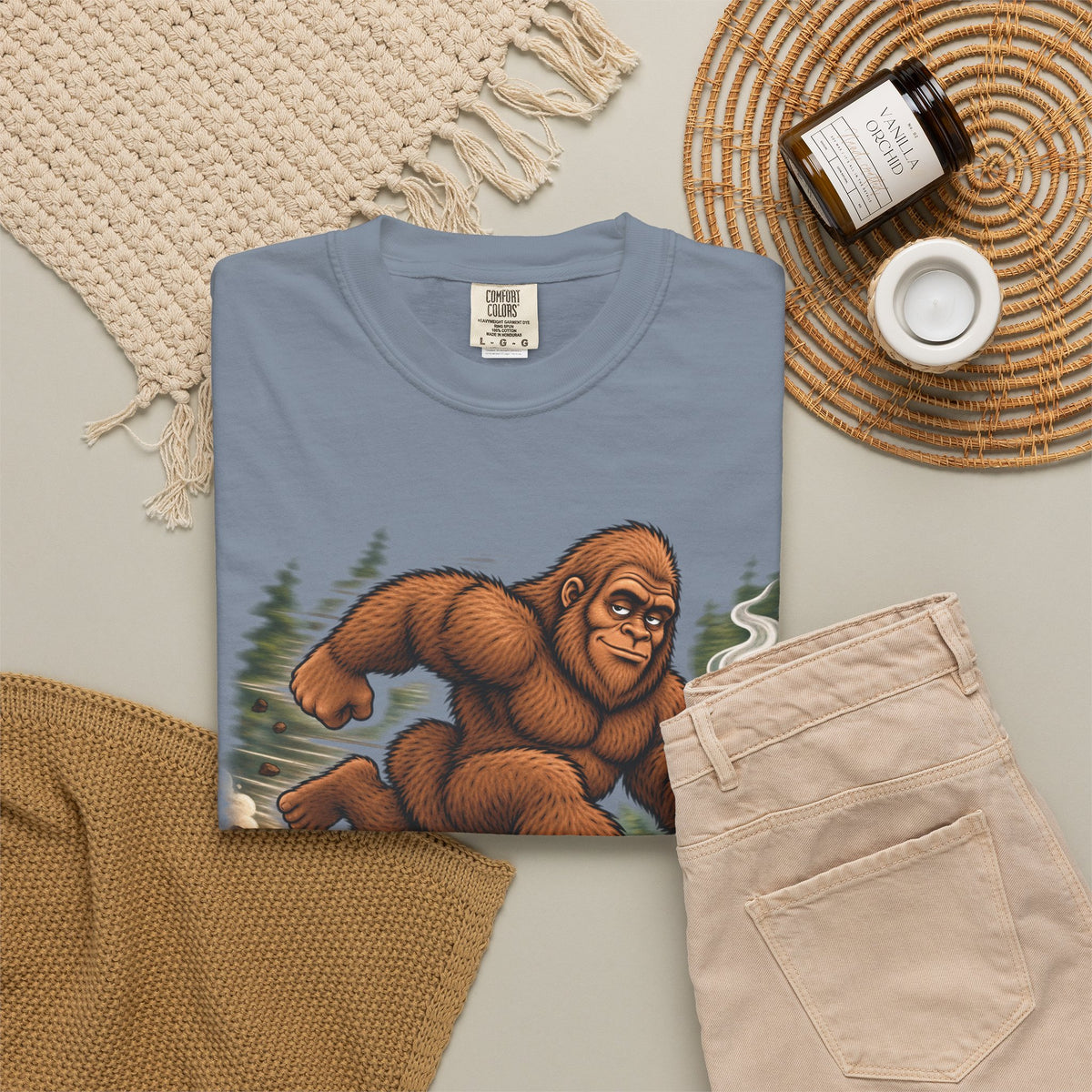 Bigfoot Runs on Coffee – Funny Sasquatch T-Shirt