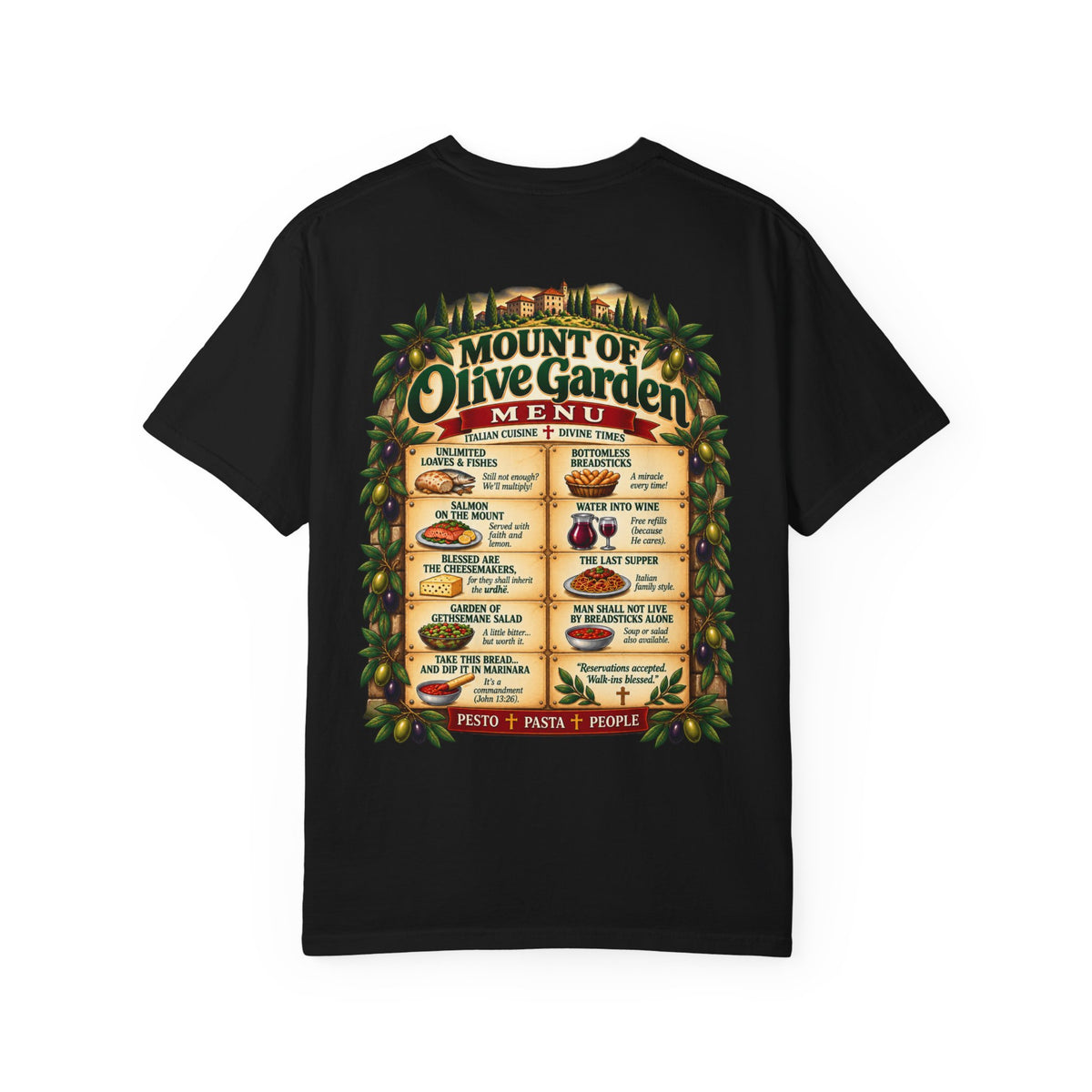 Mount of Olive Garden – Funny Italian Restaurant Parody T-Shirt